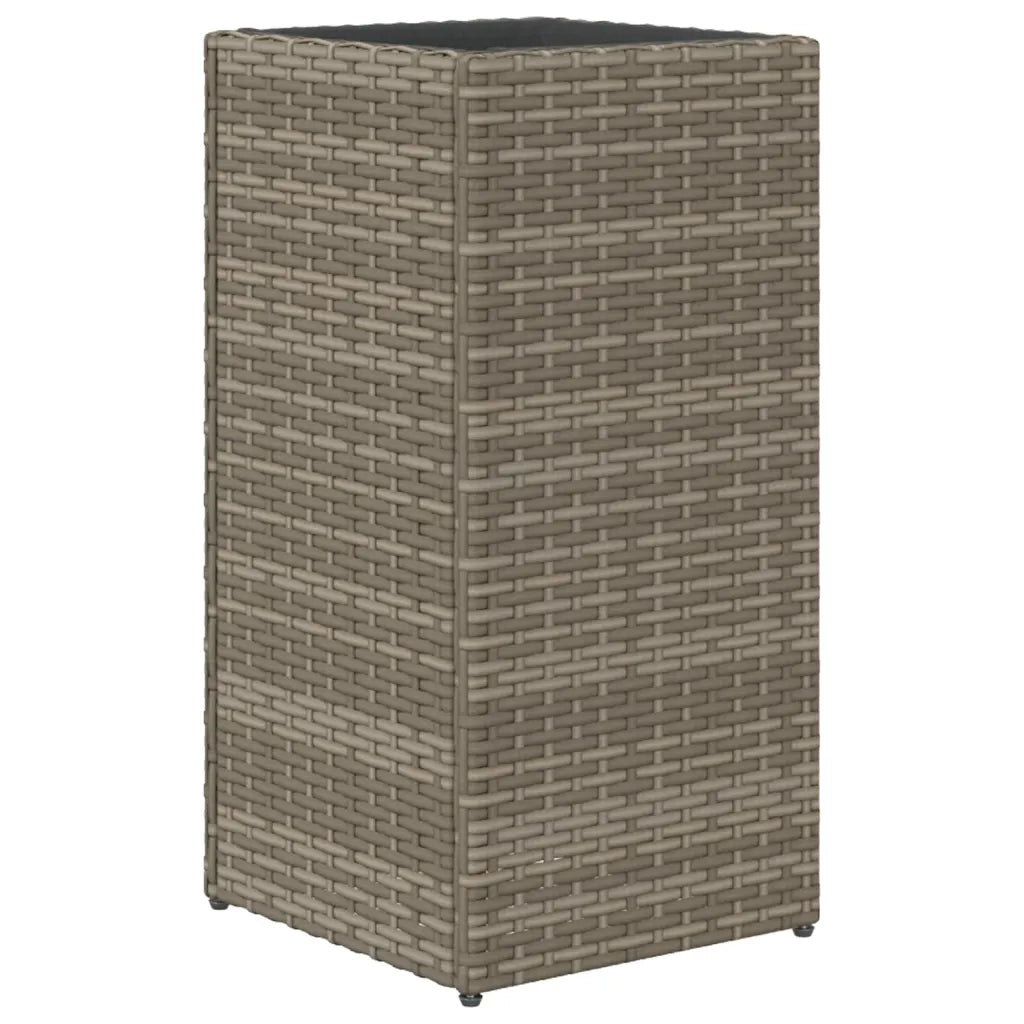 Fioriera | Cassetta per fiori | Vaso da Giardino Grigia 30x30x60 cm in Polyrattan