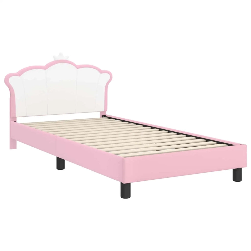 Struttura letto bambini con testata-Giroletto per bambini Rosa 90 x 190 cm PU 744255