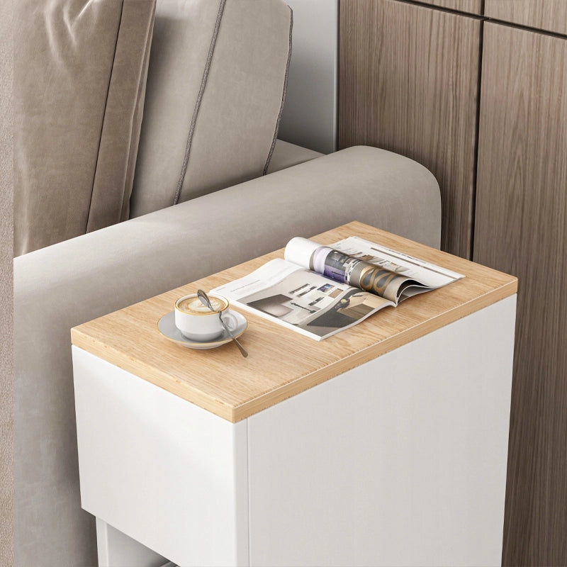 Comodino con cassetto stretto tavolino con ripiano moderno loft camera da letto 60 cm