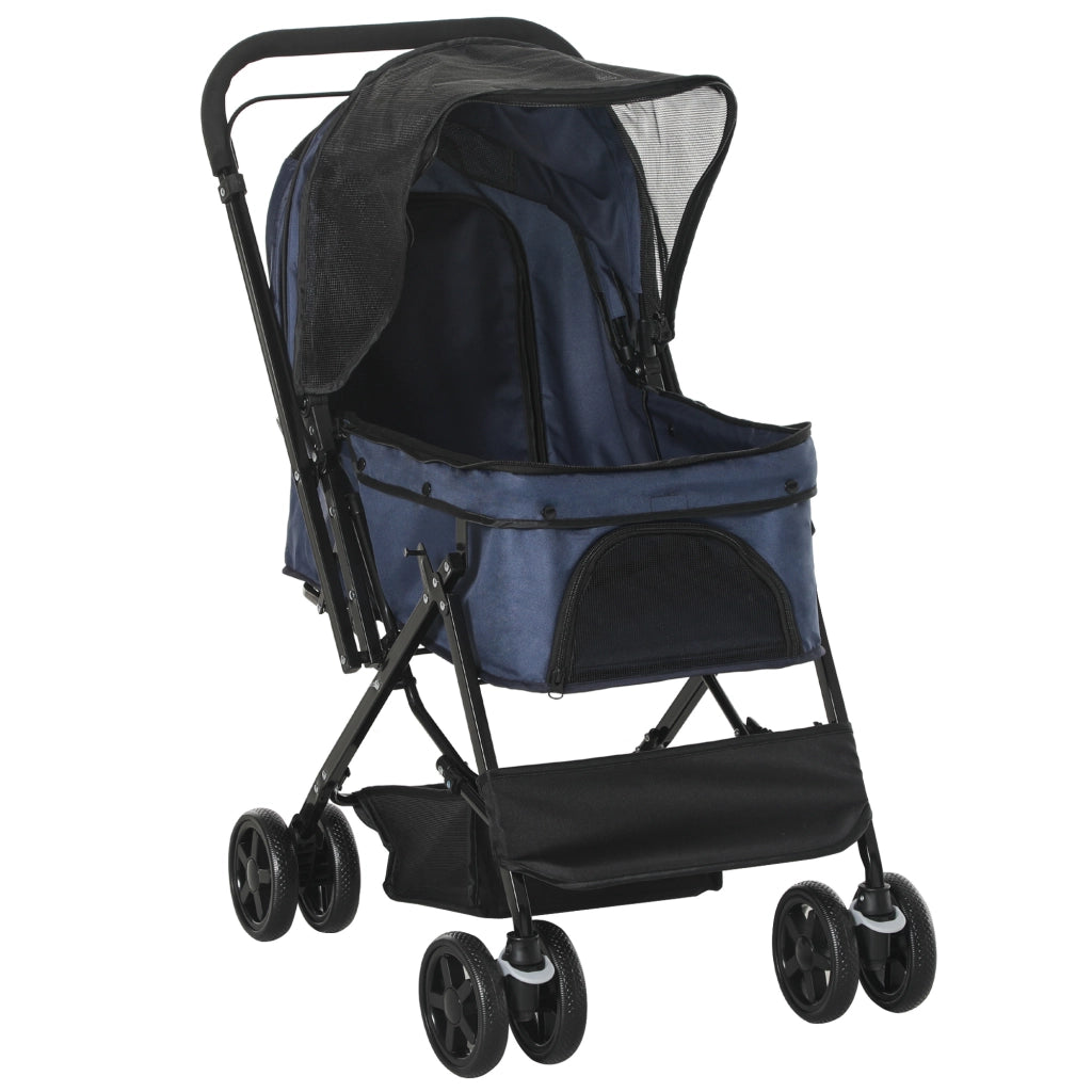 Carrello Portacani Pieghevole con Cesto ¨C zephmum ¨C Blu