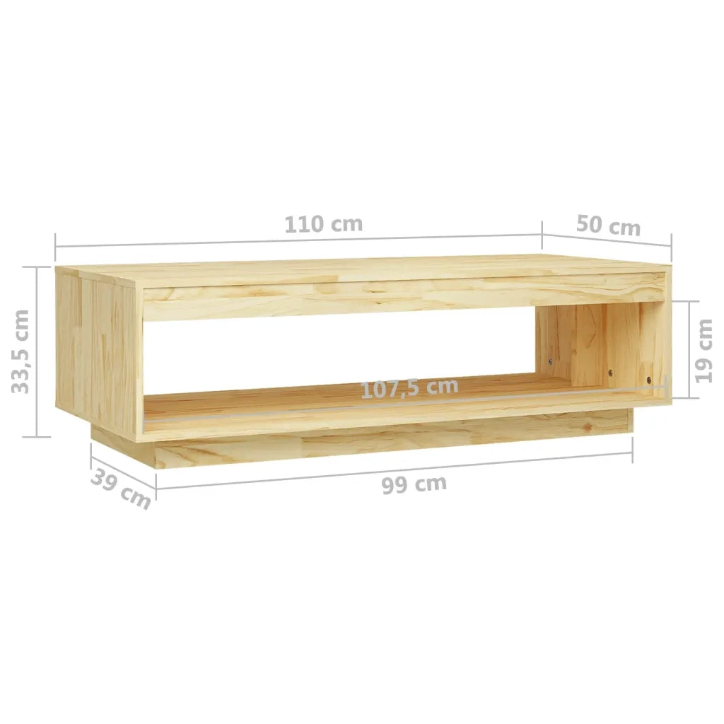 Tavolino da salotto | Tavolino da caff¨¨ | Tavolino da Soggiorno 110x50x33,5 cm in Legno Massello di Pino