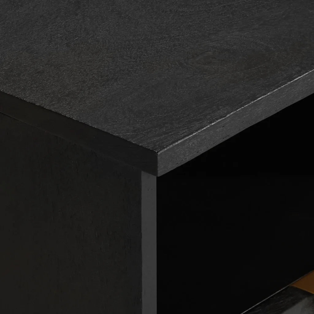vidaXL Comodino Nero 40x33x46 cm in Legno Multistrato