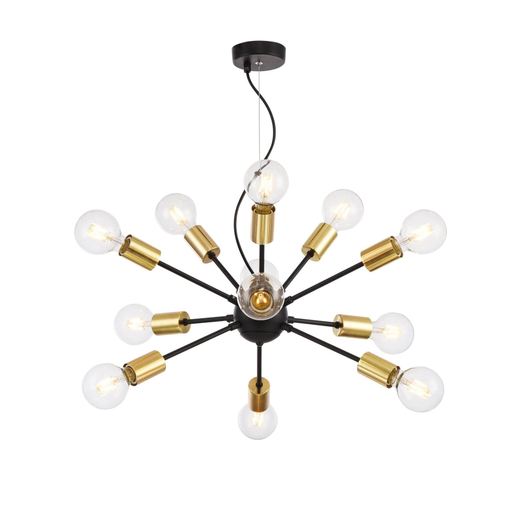 Maytoni Lampadario Minimal Jackson 12 luci E27 nero metallo ottone