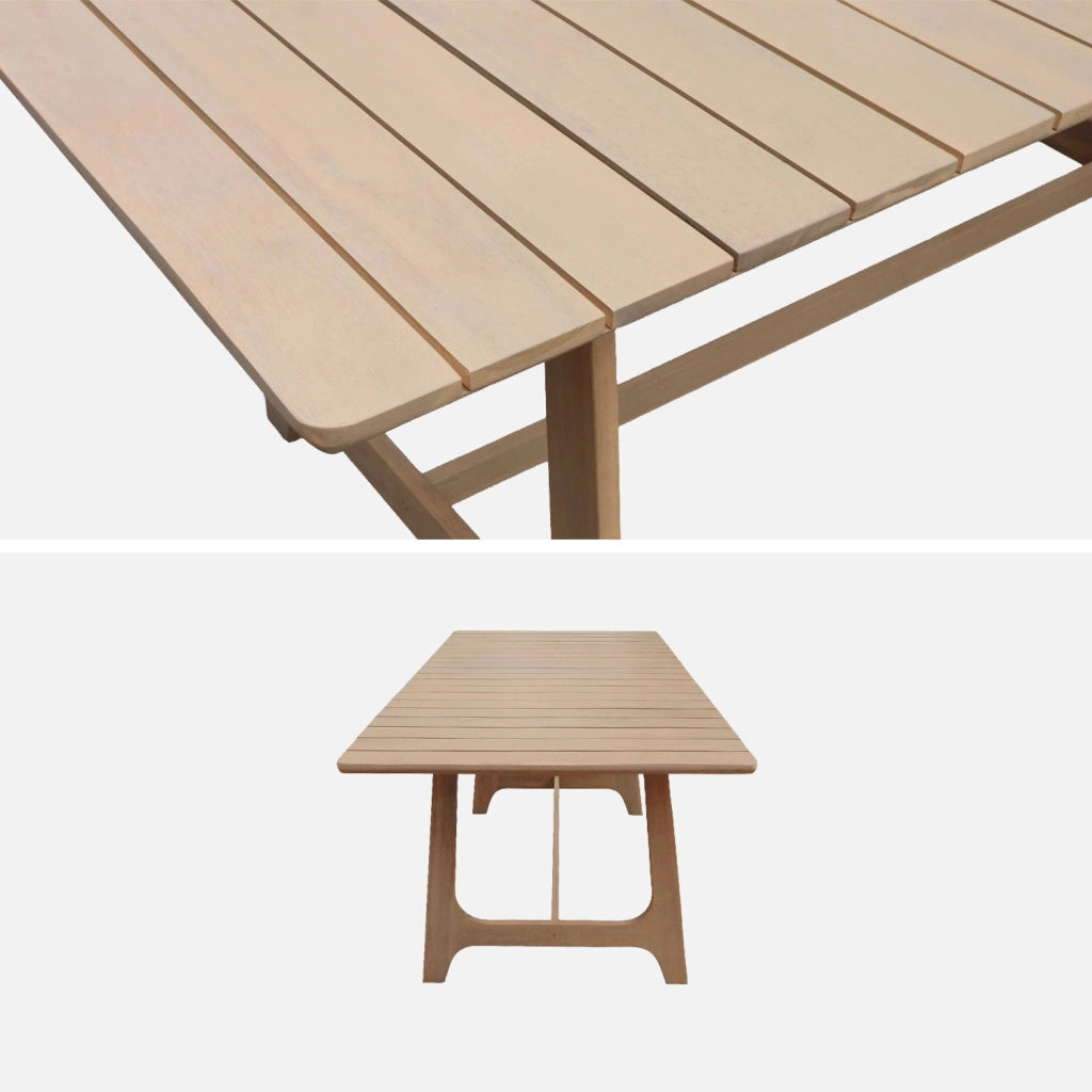 Tavolo da giardino in legno di acacia 8 posti, 180cm, marrone naturale