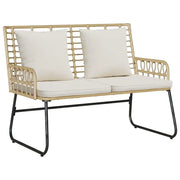 Panchina da Giardino | Panca da Giardino Marrone e Crema polyrattan