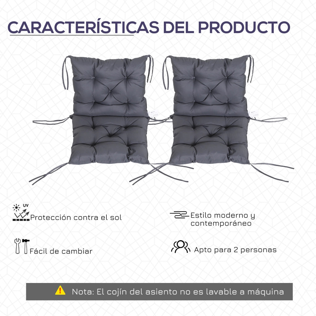Cuscini per Sedia da Giardino ¨C zephmum ¨C Grigio Scuro 50x98x8 cm
