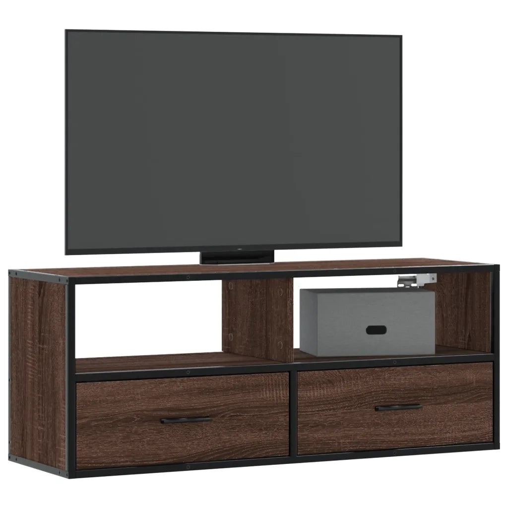 Mobile TV | Armadietto TV | Mobile Porta TV Rovere Marrone 100x31x39,5 cm in Truciolato e Metallo