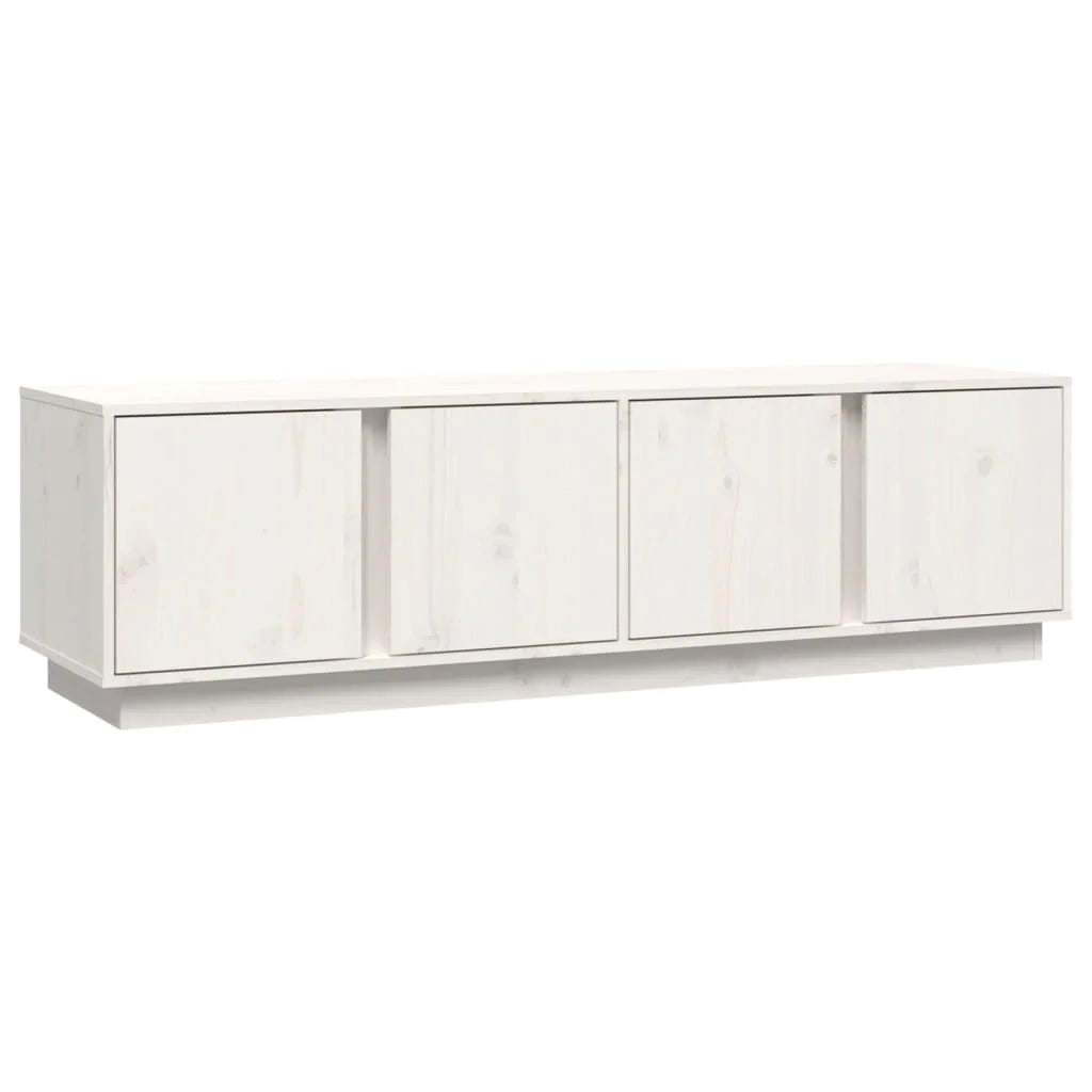 Mobile TV multimediale scaffale TV mobile TV sala da pranzo soggiorno camera da letto 140 x 40 x 40 cm legno di pino massiccio bianco 02_0025934