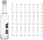 Bottiglie in vetro trasparente con coperchio a viti e chiusura ermetica per contenere Kombucha, gin, olio, aceto, birra, sidro, vodka e acqua (24 x 50 ml)