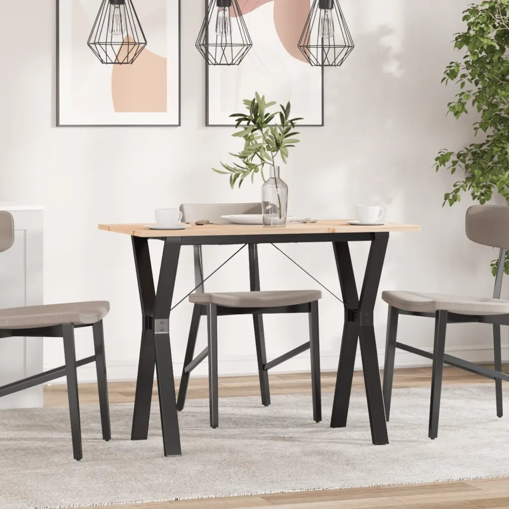 Tavolo da Pranzo Telaio a Y 100x50x75 cm Legno Pino e Acciaio 3282719