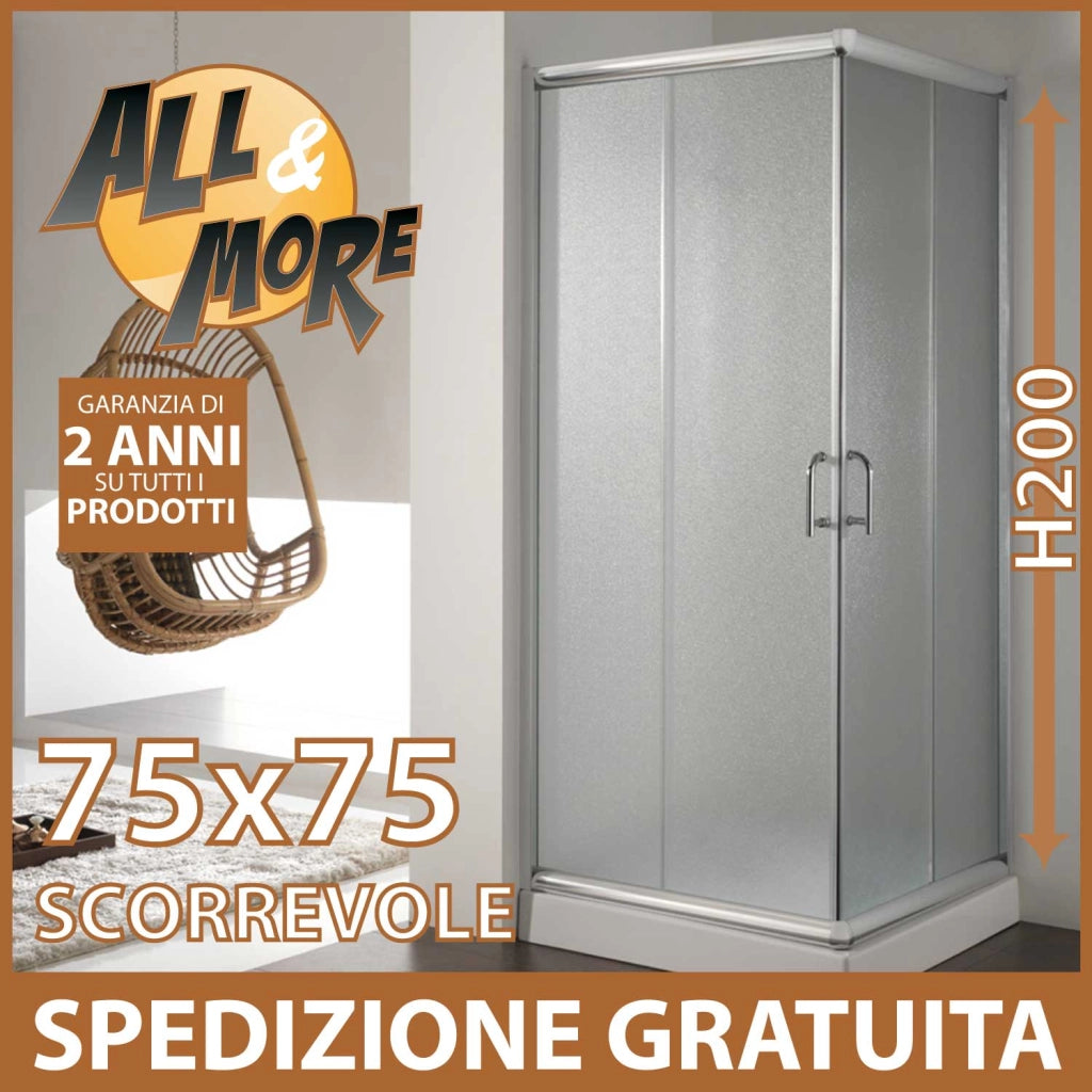 Box Doccia Quadrato 75x75 H198 Stampato C 6mm mod. Ready