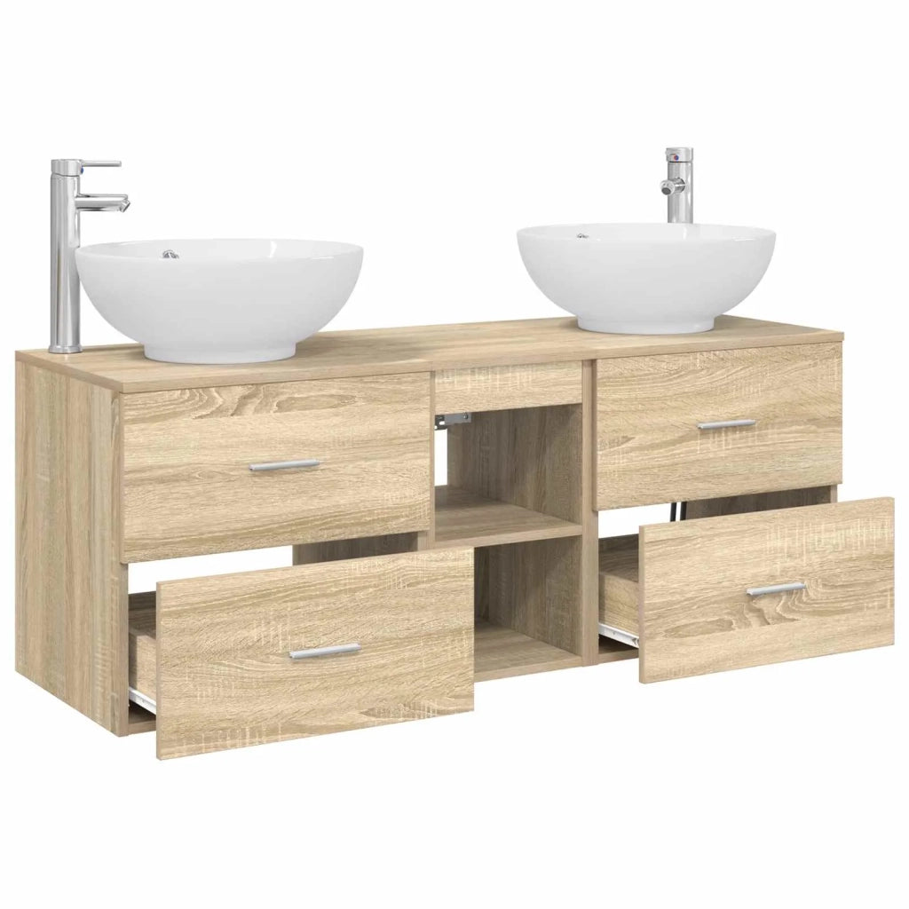 Set di mobili per il bagno 3 pz Rovere Sonoma 3405901