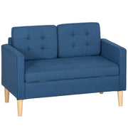 Divano 2 posti con contenitore ¨C zephmum ¨C blu, tessuto trapuntato, 117x62x78 cm
