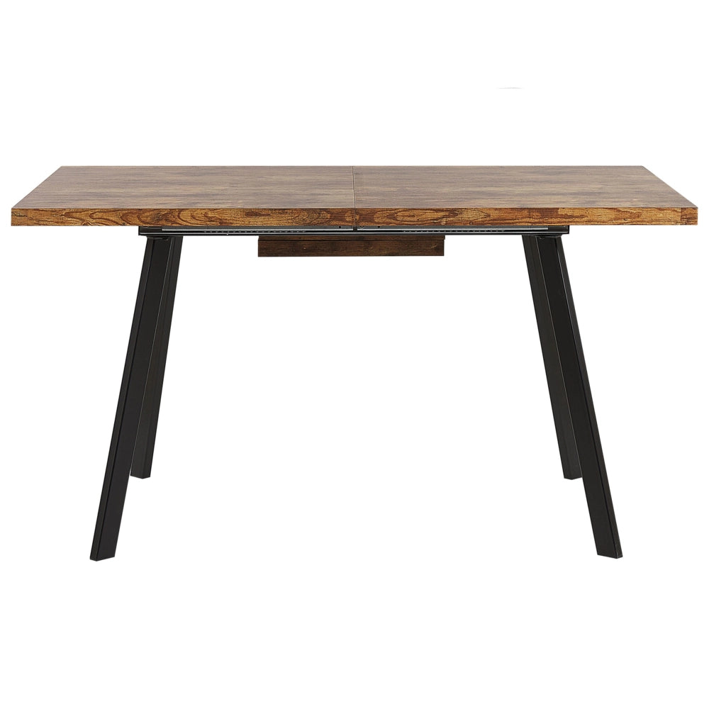 Tavolo da pranzo in legno chiaro colore Nero gambe in metallo MDF allungabile 140/180 x 90 cm tradizionale estensione
