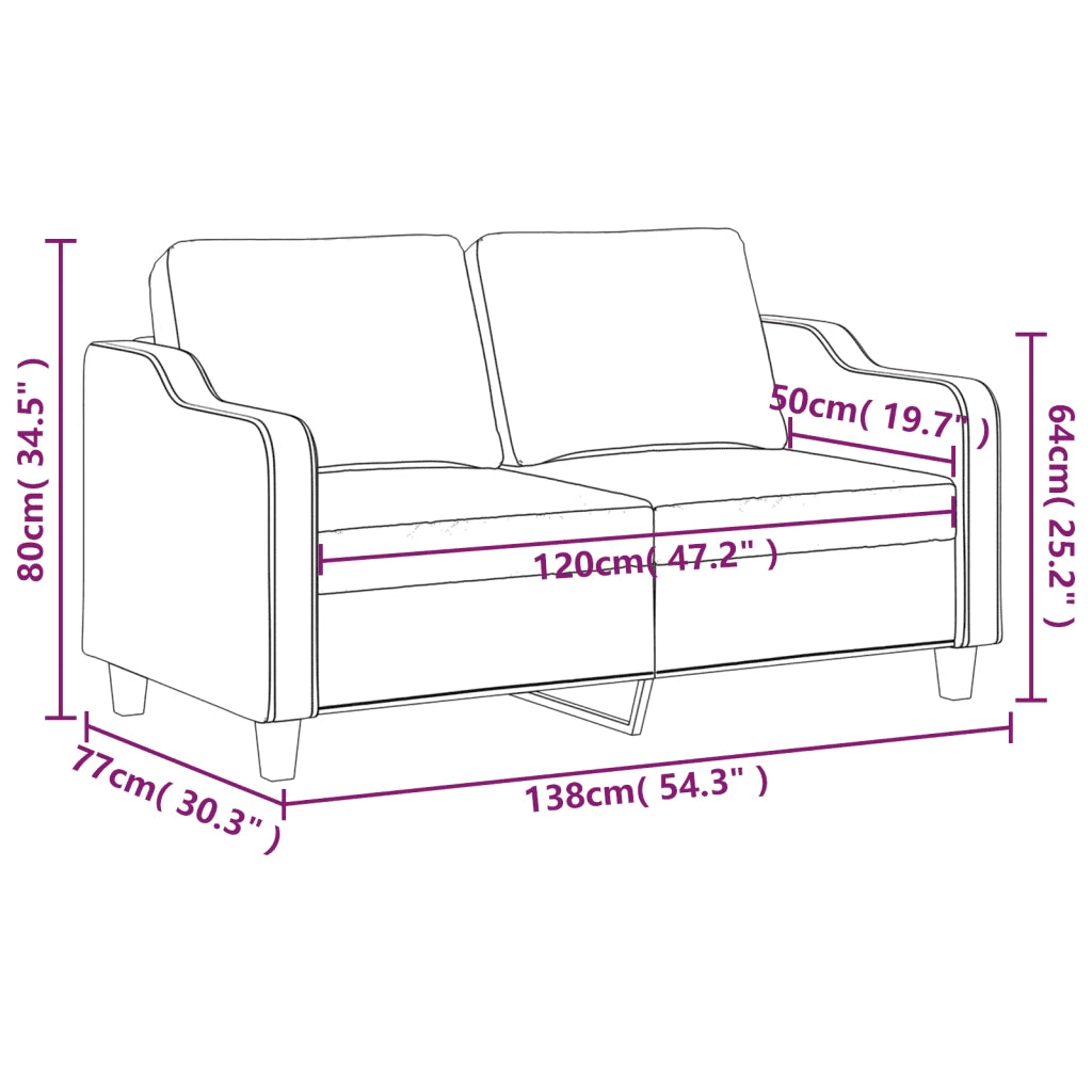 Divano a 2 Posti-Sofa 2 Posti Giallo Chiaro 120 cm in Tessuto 735957