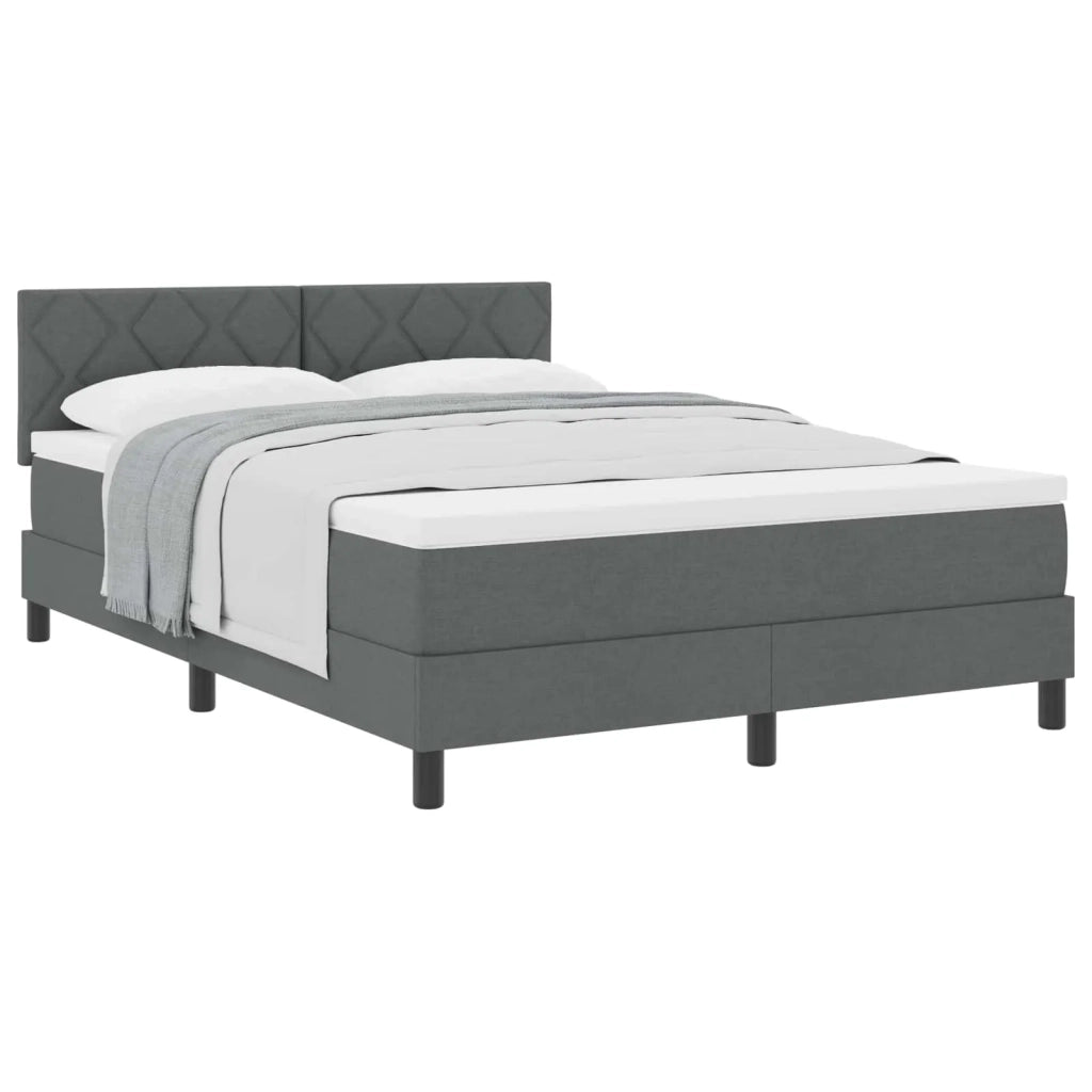 Letto a molle con materasso Grigio scuro 140 x 190 cm Tessuto 3338763