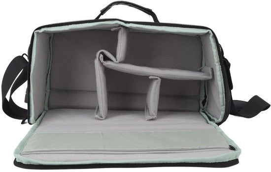 Borsa di ripristino professionale per fotocamera - tas da spalla - parete divisoria rimovibile - resistente allo shock - chiusura a doppio scorrimento - grande capacità - taccuino per foto