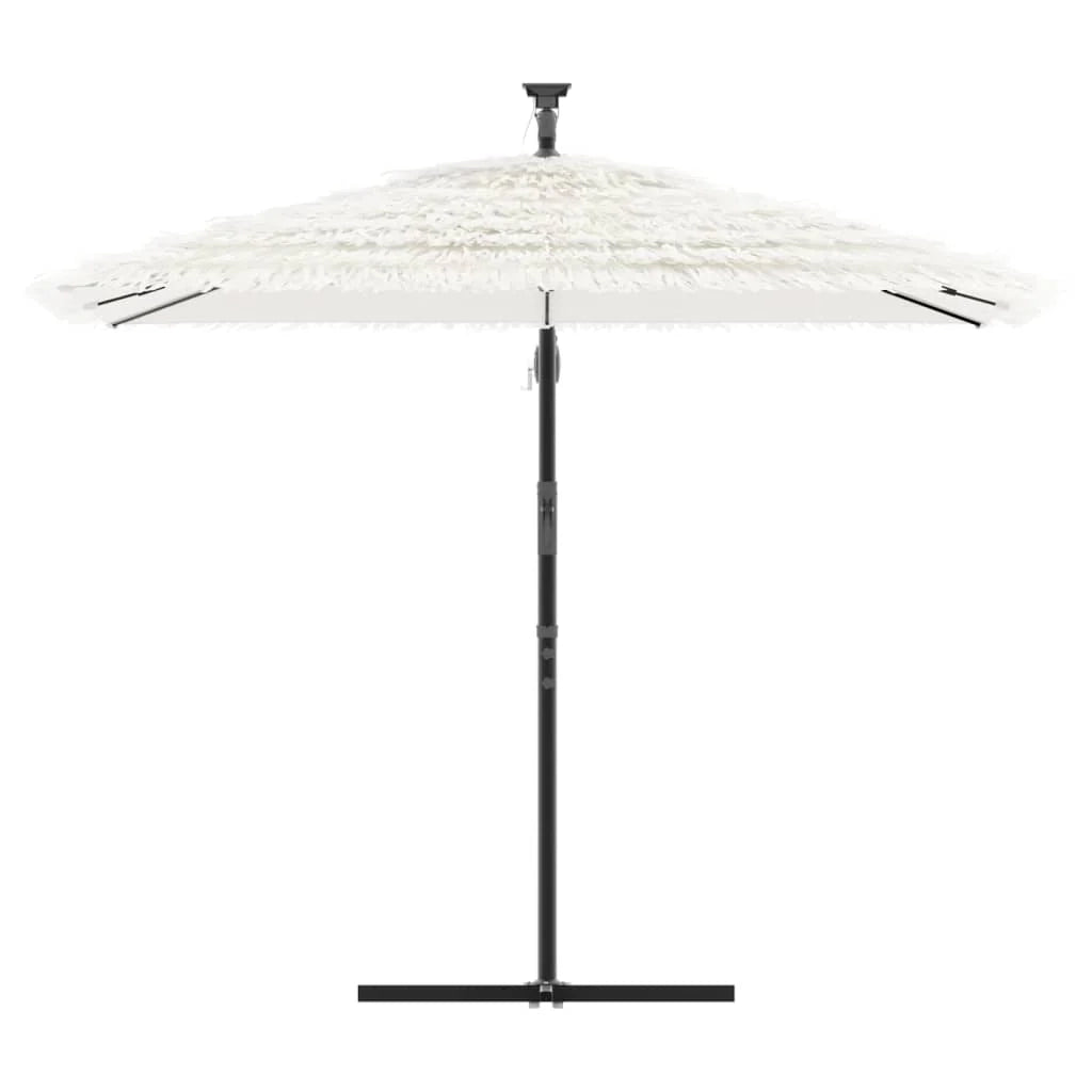 Ombrellone da giardino in poliestere resistente 246 x 246 x 230 cm protezione solare regolabile stile moderno bianco 02_0056377