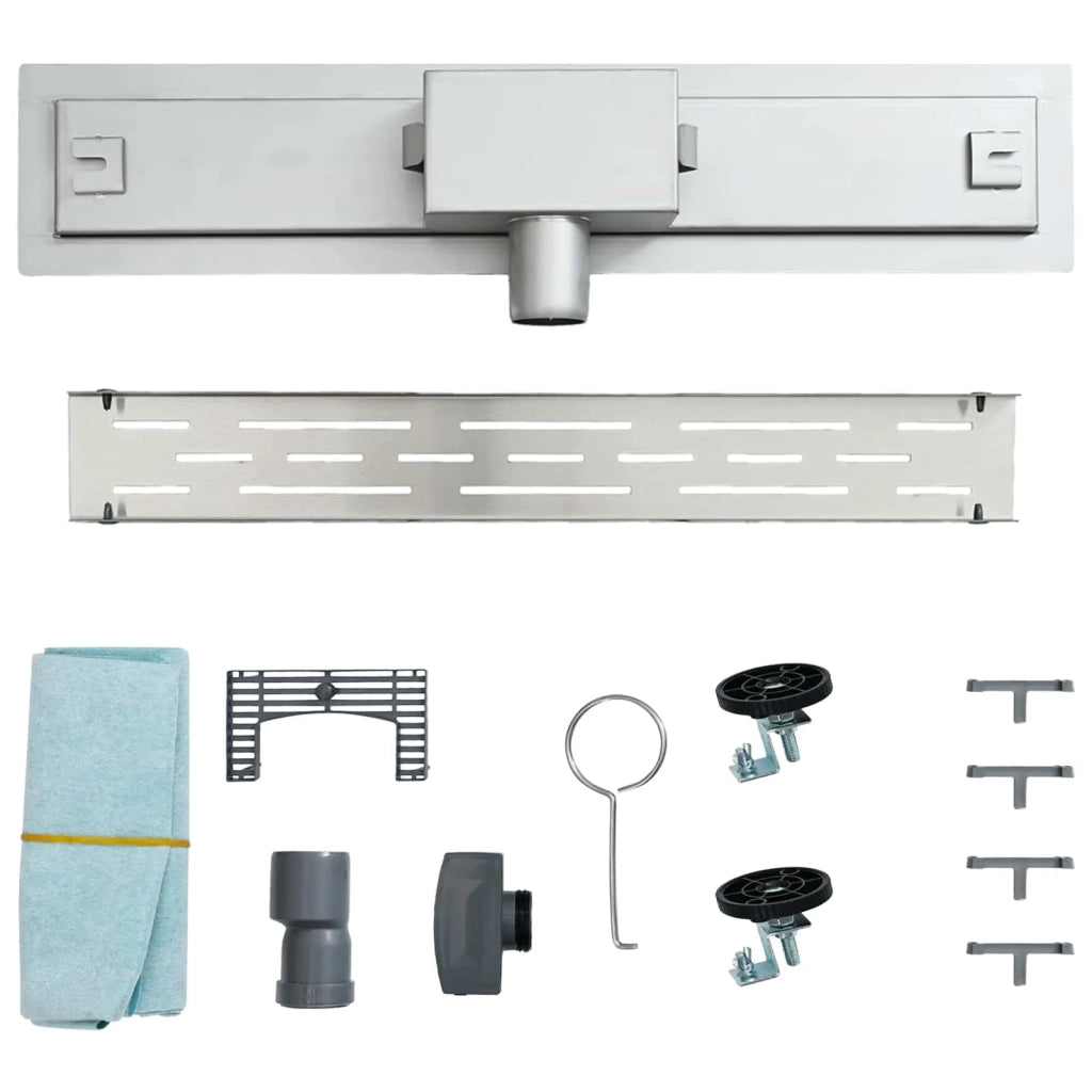Drenaggio doccia con design a striscia Argento 90 cm CFW2471551