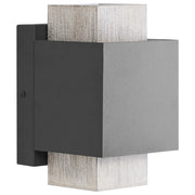 Lampada da parete da esterno a LED in metallo per porta d'ingresso e portico nero stile tradizionale