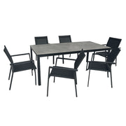 SET DA PRANZO PER ESTERNO GIARDINO COMPLETO DI TAVOLO E 6 SEDIE MODELLO "CASSIS"