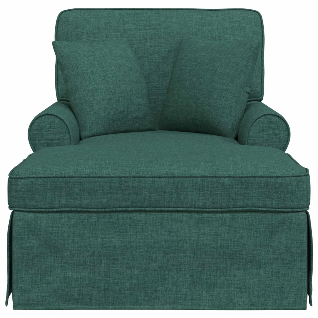 Chaise Longe con Gonna con cuscino 3 pz Verde Scuro Tessuto CFW5572784