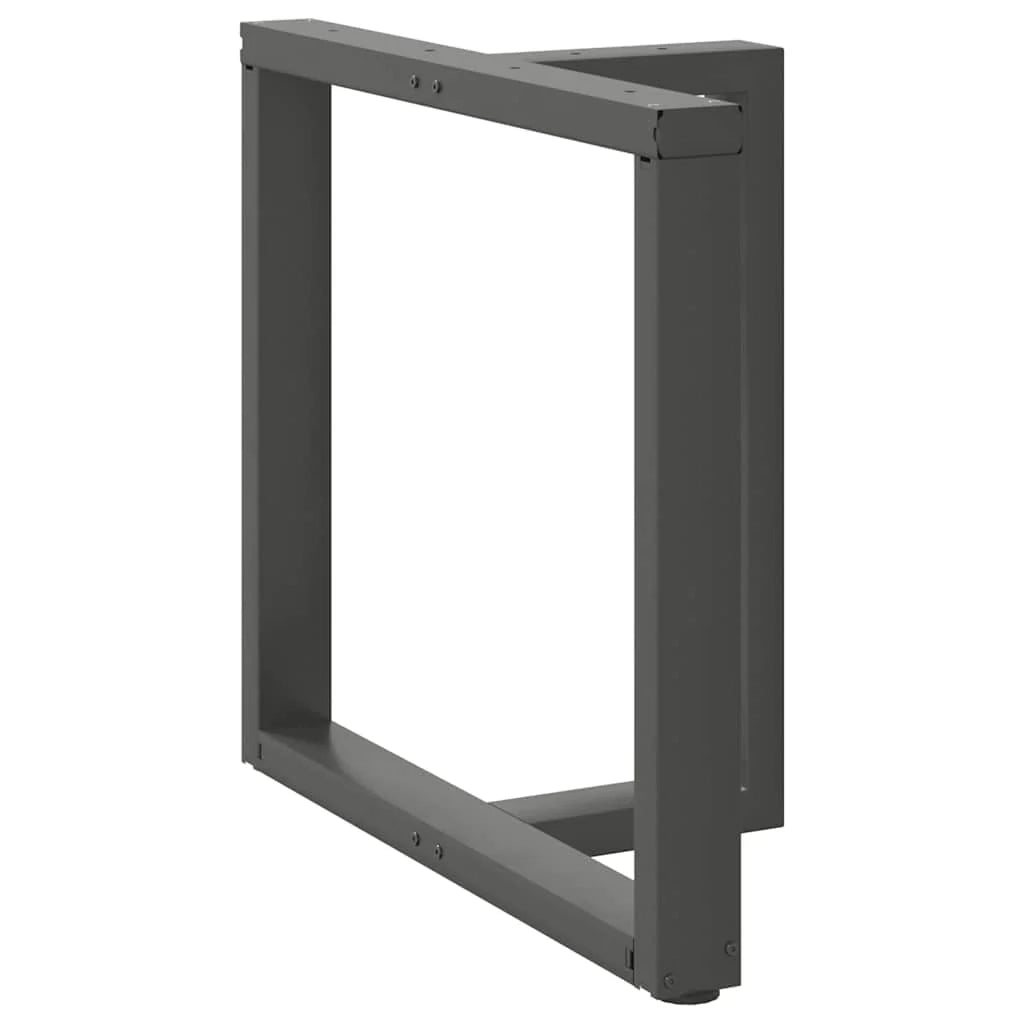 Set di 2 gambe regolabili a T per tavolo da pranzo 70 x 35 x 73 cm in acciaio verniciato a polvere antracite 02_0057325