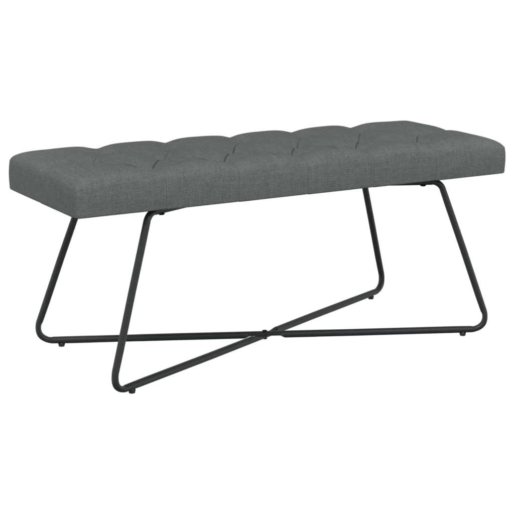 Panchina con bottoni imbottiti Grigio Scuro 110 x 40 x 46 cm 42038372