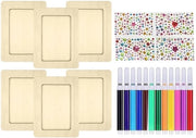 Set di supporti per foto in legno 19x14 cm - Attività di creatività - Passeggino aquarello - Sticker diamantati - Attività di hobby - Set di arte personalizzata - Set di attività di creatività