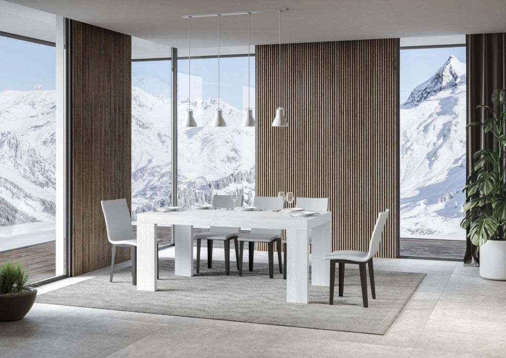 Tavolo allungabile 90x160/420 cm Roxel Bianco Frassino