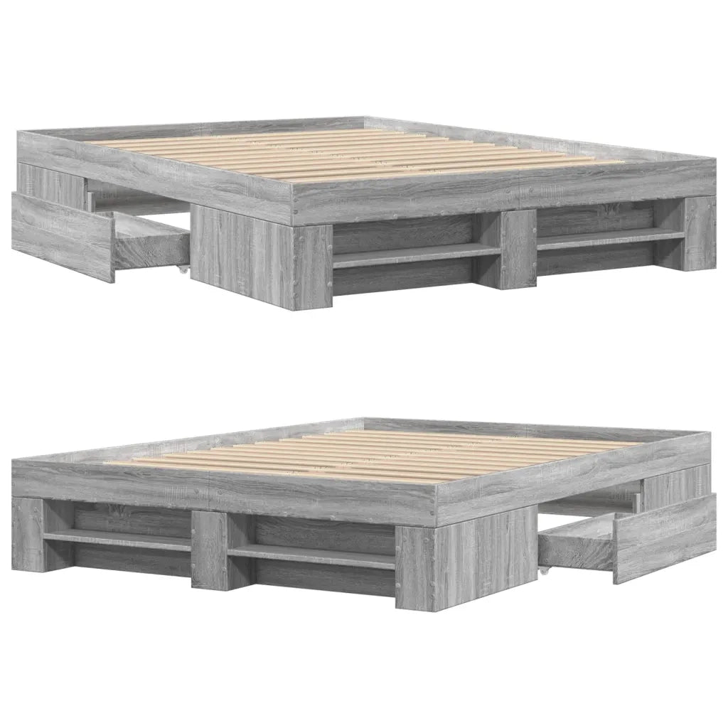 Giroletto-Struttura Letto Grigio Sonoma 120x190 cm in Legno Multistrato 157604