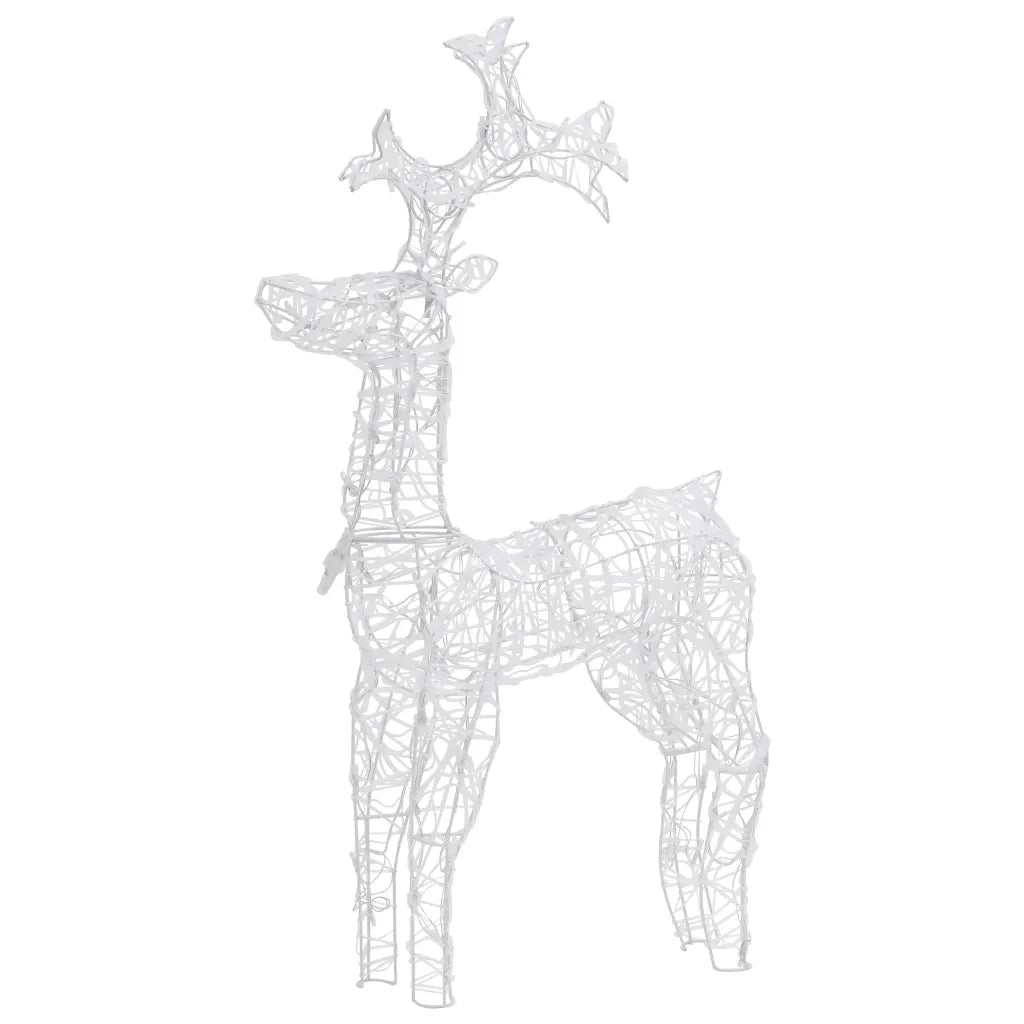 Renne e Slitta Decorazione Natale 90 LED-Luci decorative natalizie 60x16x100 cm Acrilico 248680