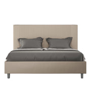 Letto imbottito Matrimoniale 160x190 cm Goya - Similpelle,Tortora,Contenitore