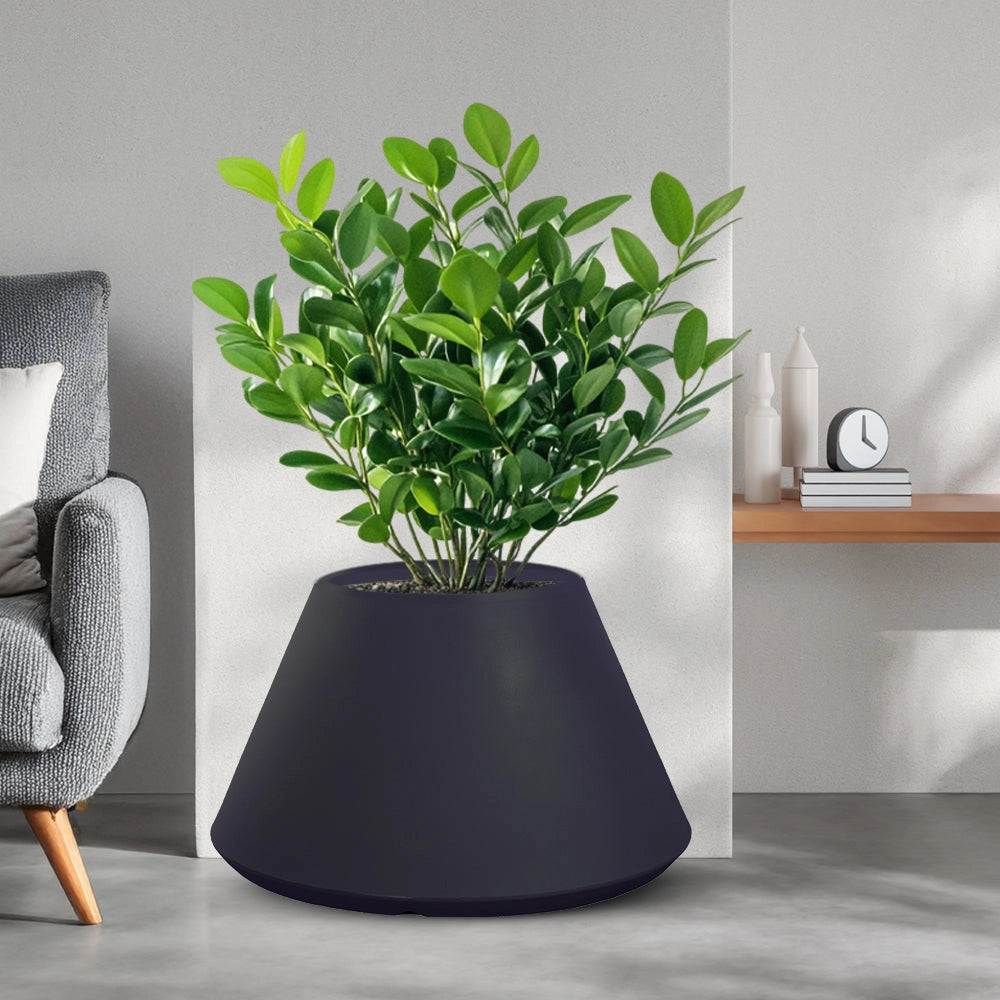 Vaso in resina da esterno interno per piante tondo conico design d.60x35h Stromboli Antracite