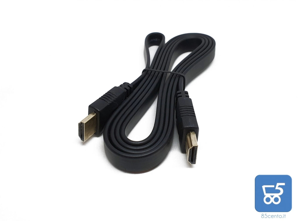 Cavo HDMI Maschio Maschio Flate Piatto Schiacciato 1,5 Metri per PC Monitor Notebook DVR Decoder Proiettore
