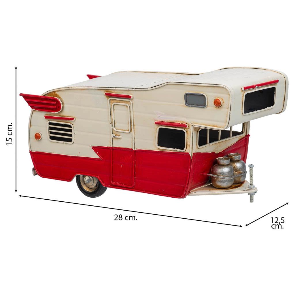 Caravan metallo rossa 28x12.5x15h cm