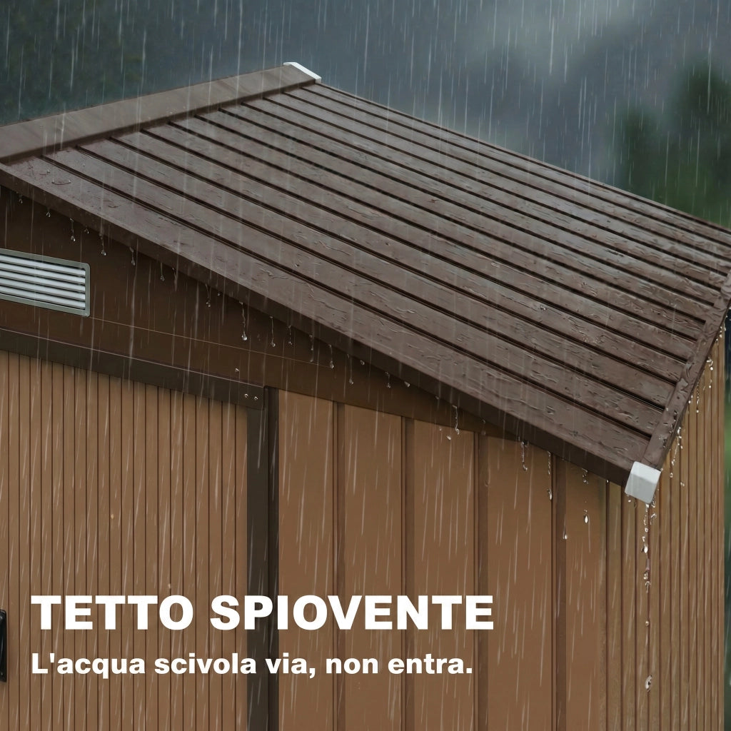 Casetta da Giardino Portautensili ¨C Zephmum ¨C Giallo 213x130x185 cm