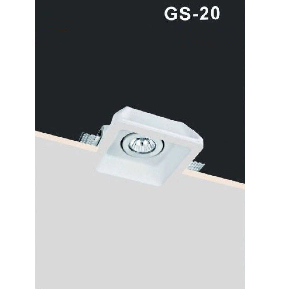 Trade Shop - Porta Faretto In Gesso Orientabile Da Incasso Verniciabile Quadrato Gu10 Gs-20 -