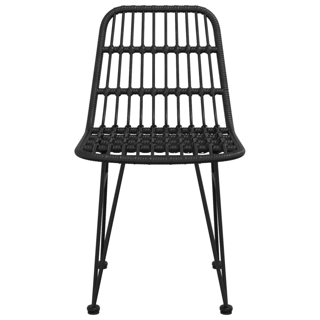 Sedie da Giardino 2pz Nere 48x62x84 cm Rattan PE cod mxl 16630