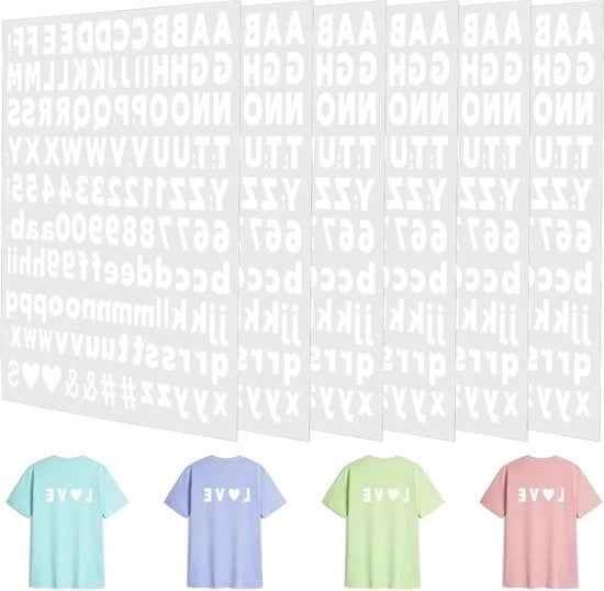 Lettere opstrijkbare per abbigliamento sportivo - Trasferimento di calore - 858 pezzi - 2,5 cm - Trasferimenti per maglie e T-shirt