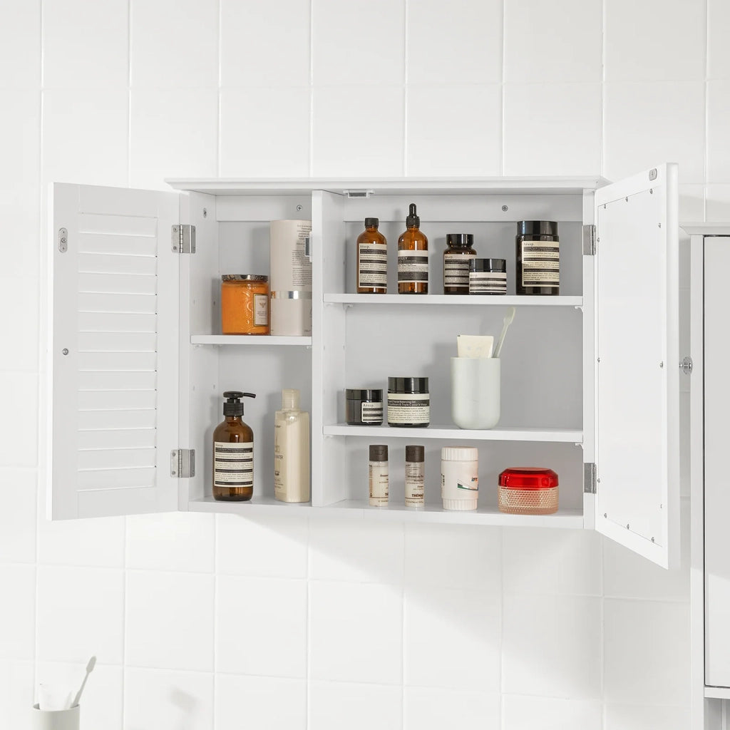 Armadietto pensile per Bagno o Cucina Mobiletto Bagno Pensile Bagno Pensile Cucina Mobilletto Bagno Parete Bianco BZR55-W