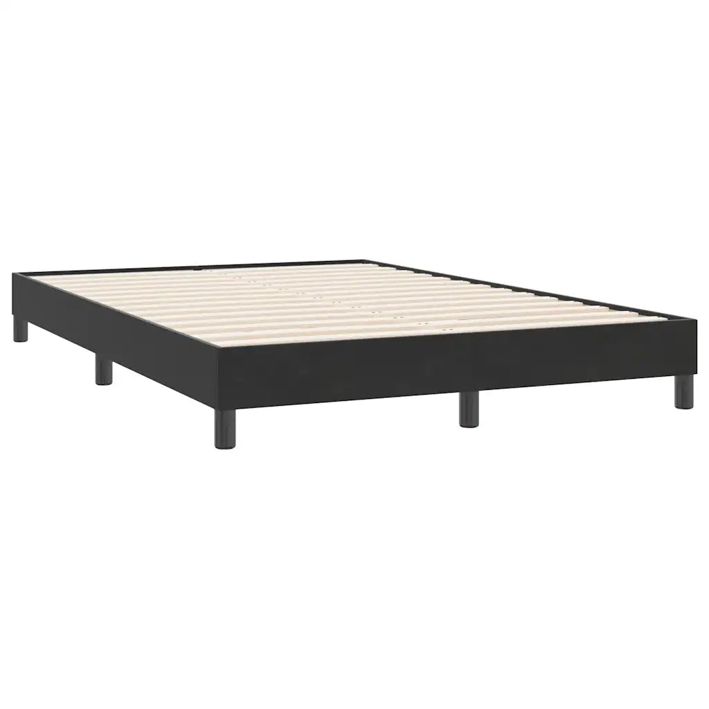 Letto a Molle senza Materasso Nero 140x220 cm in Velluto