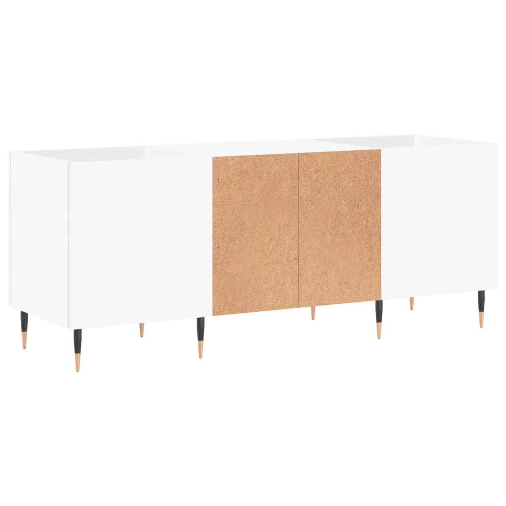 Mobile Porta Dischi Bianco 121x38x48 cm in Legno Multistrato 831668