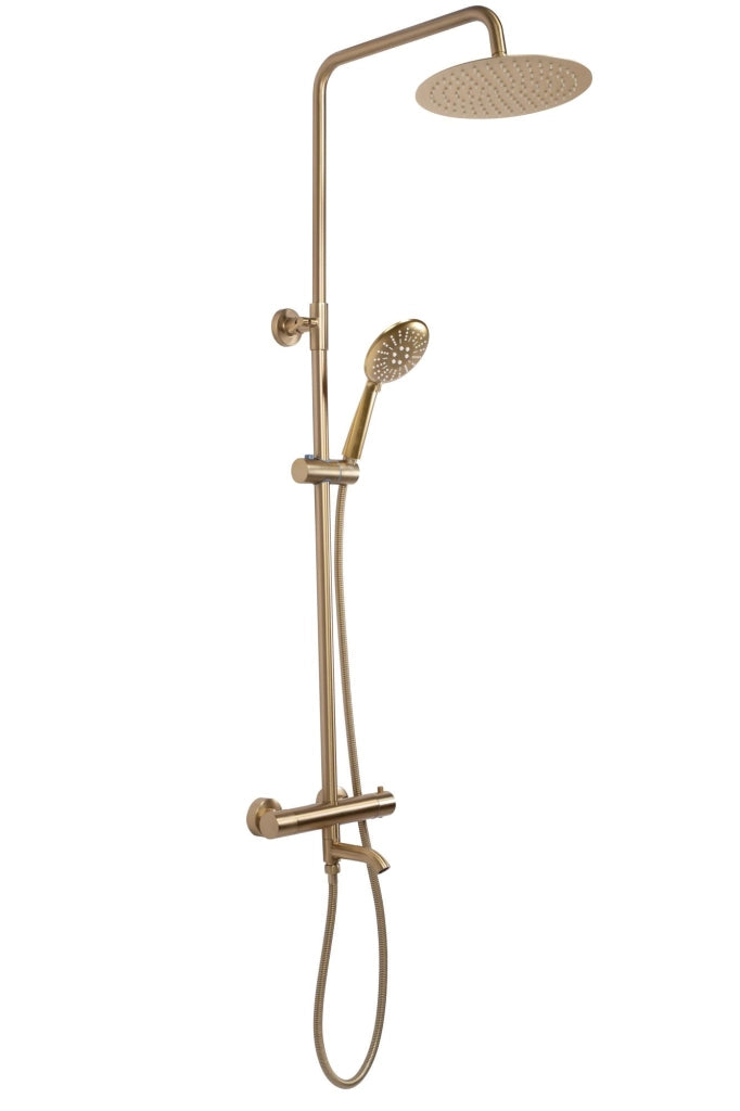 Set Doccia Con Termostato Rea Lungo Gold Brush