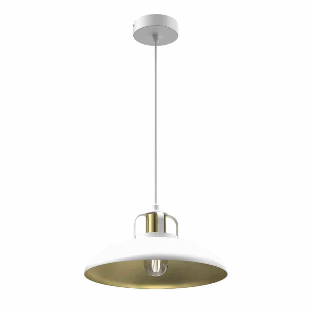 Lampadario a sospensione Milagro Felix bianco ottone Ø29