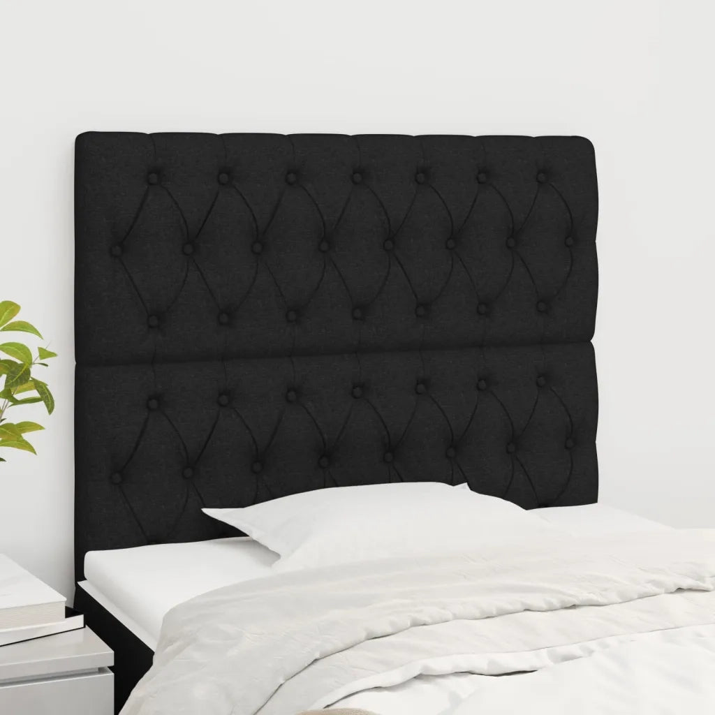 Testiera-Testata-Testiera Decorativa Nera 90x7x118/128 cm Tessuto