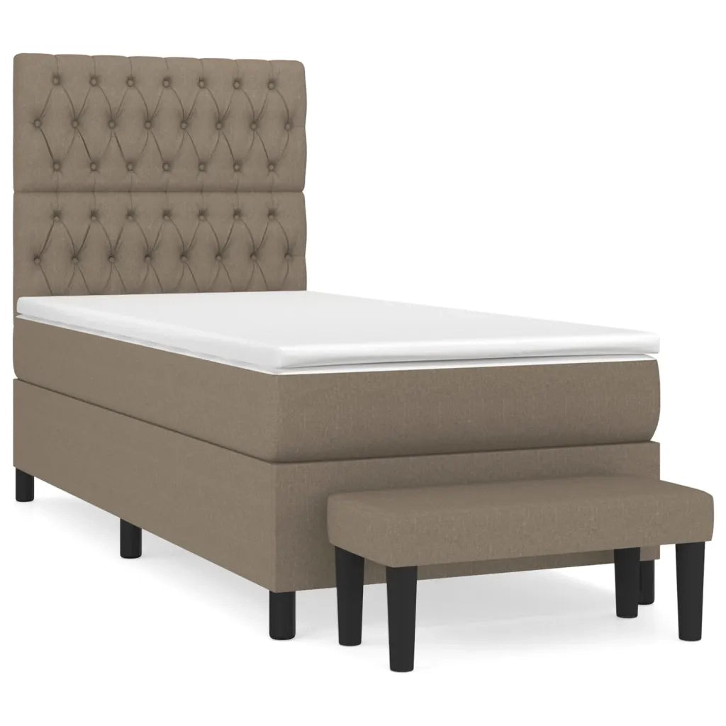 Giroletto a Molle con Materasso Tortora 90x190 cm in Tessuto 3136801