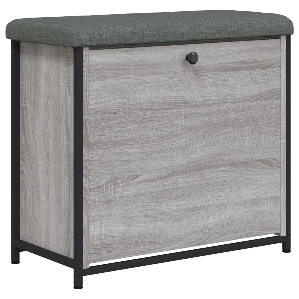 Panca Portascarpe Cassetto Ribaltabile Grigio Sonoma 62x32x56cmcod mxl 85552