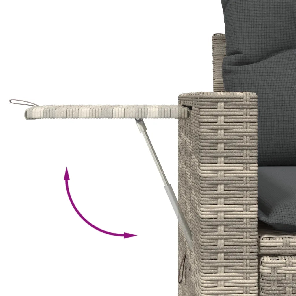 vidaXL Divano da Giardino con Cuscini 2 Posti Grigio Chiaro Polyrattan