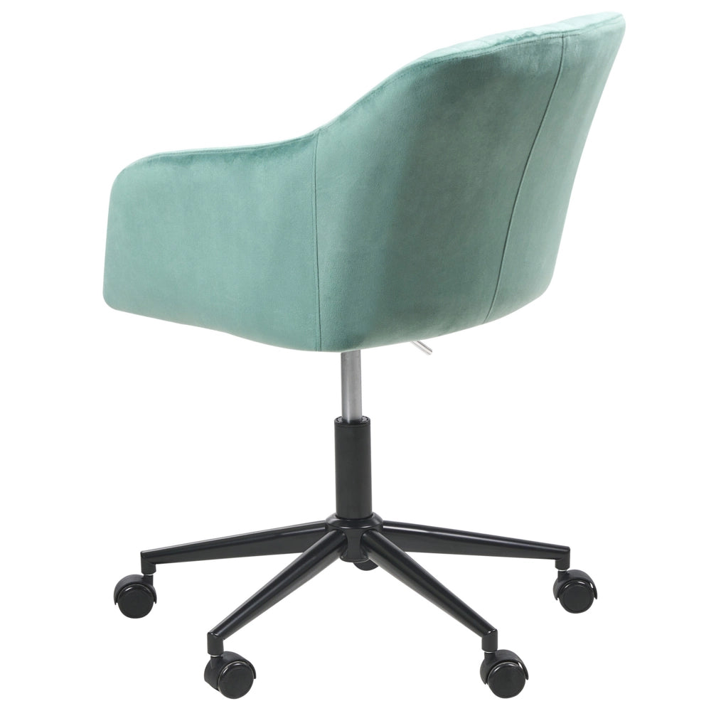 Sedia da scrivania in tessuto con ruote in velluto verde ufficio da casa studio stile glamour